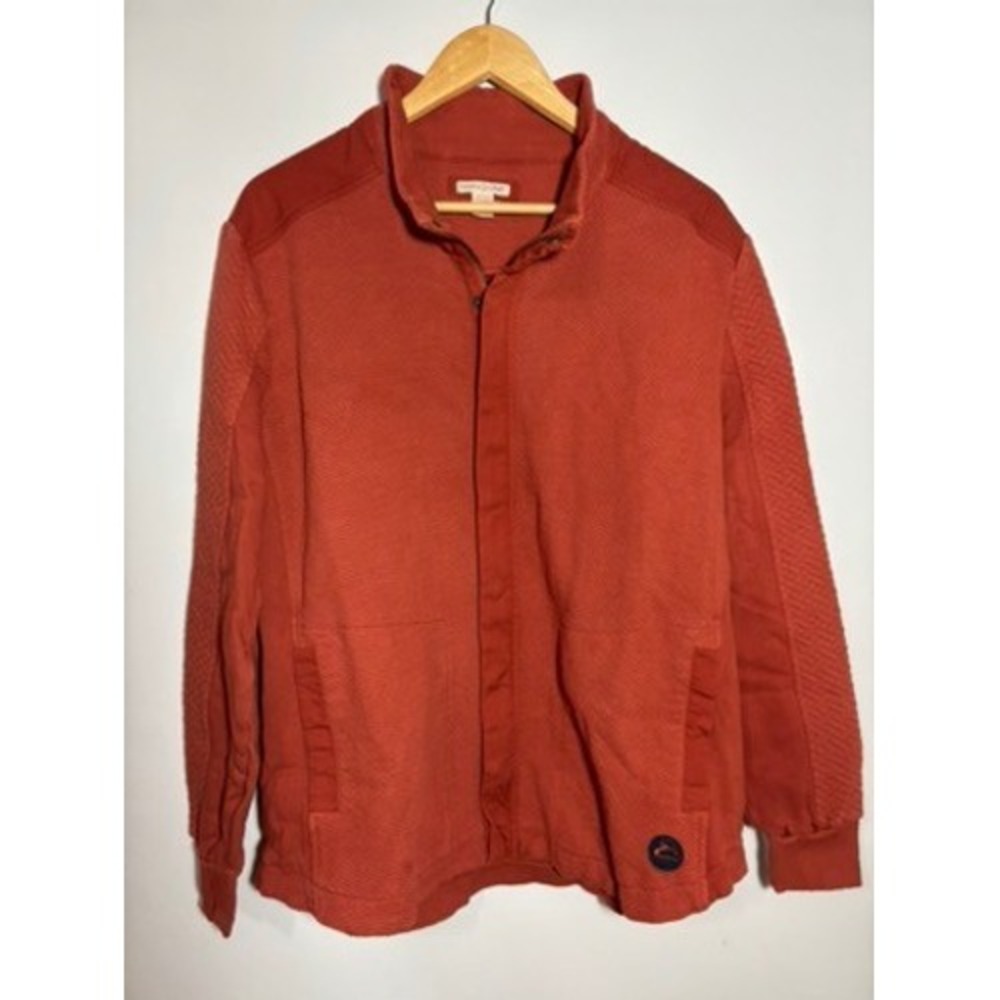 Carbon 2 Cobalt Men's Orange‎ Full Zip Textured Casual Shacket Size L